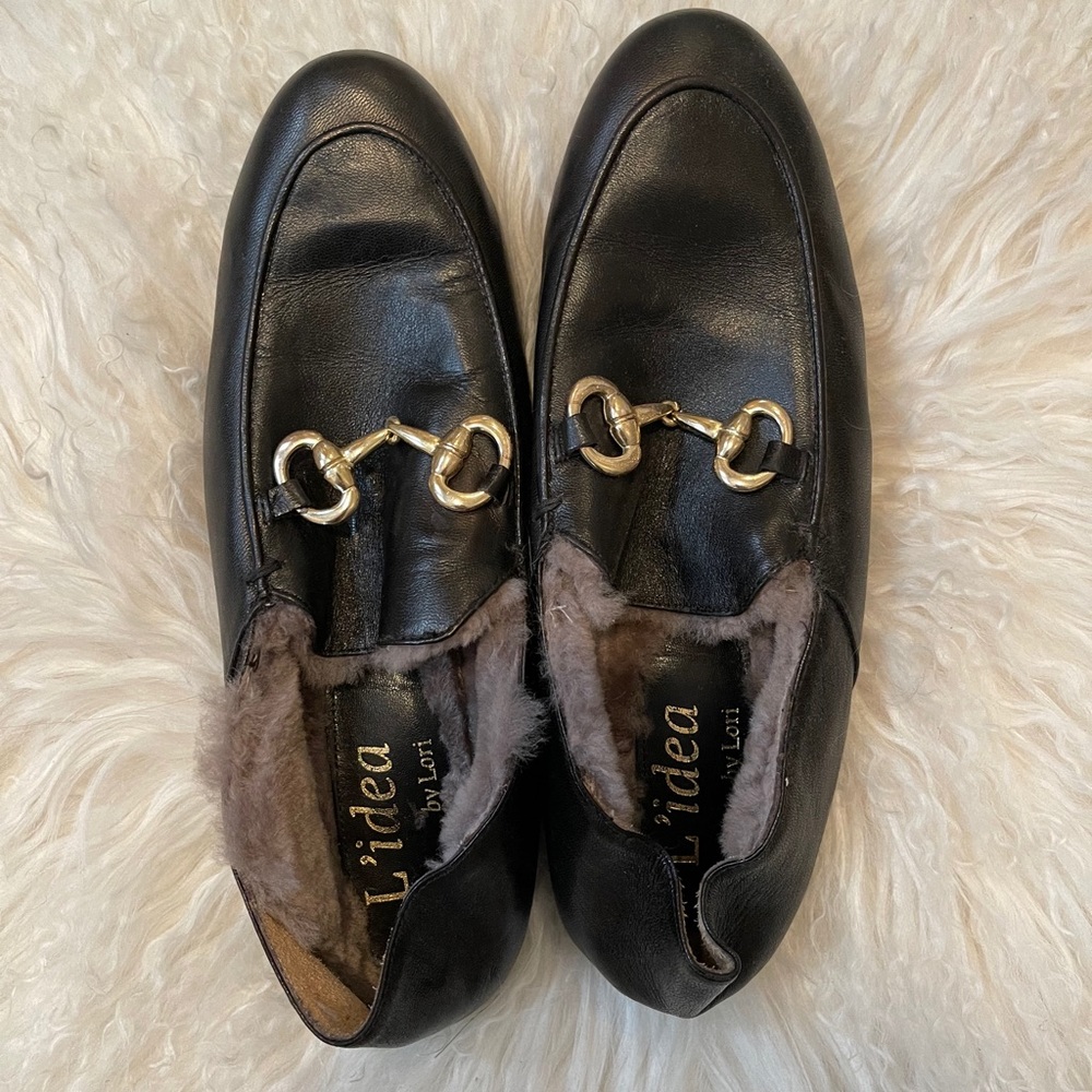 Black slide mules